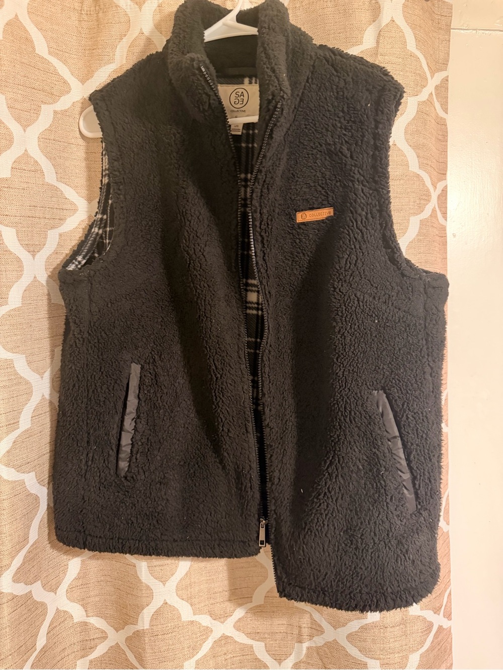 Children's Black Sherpa Fleece Vest - Cozy Zip Front